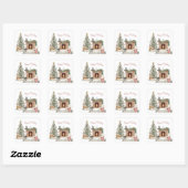 Happy Pawholidays Hondenontwerp- Shih Tzu Vierkante Sticker (Vel)