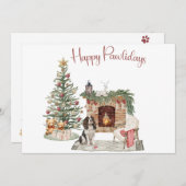 Happy Pawholidays Hondenontwerp - Springer Spaniel Feestdagenkaart (Voorkant / Achterkant)