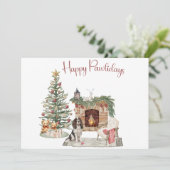 Happy Pawholidays Hondenontwerp - Springer Spaniel Feestdagenkaart (Staand voorkant)