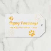 Happy Pawholidays Hondenpoot Plaid Foto Kerst Cadeaulabels (Voorkant (horizontaal))