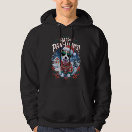 Happy Pawholidays Jack Russell Vrolijk Kerstfeest Hoodie