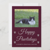 Happy Pawholidays Kattenfoto Kerst Feestdagenkaart (Voorkant)