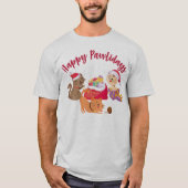 Happy Pawholidays Kerst Katten Feest T-shirt (Voorkant)