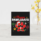 Happy Pawholidays Kerstverlichting Dog Paw Animal  Kaart (Gele Bloem)