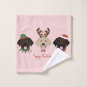 Happy Pawholidays Labrador Retriever Honden Bad Handdoek (Wasdoekje)