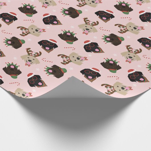 Happy Pawholidays Labrador Retriever Honden Cadeaupapier (Hoek)
