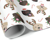 Happy Pawholidays Labrador Retriever Honden Cadeaupapier (Rol Hoek)