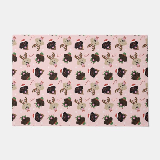 Happy Pawholidays Labrador Retriever Honden Deurmat (Voorkant)