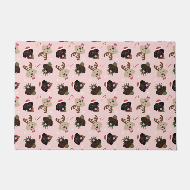 Happy Pawholidays Labrador Retriever Honden Deurmat (Voorkant)