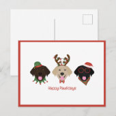 Happy Pawholidays Labrador Retriever Honden Feestdagenkaart (Voorkant / Achterkant)