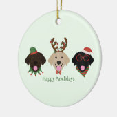 Happy Pawholidays Labrador Retriever Honden Keramisch Ornament (Links)