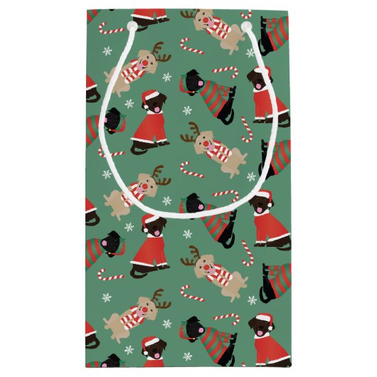 Happy Pawholidays Labrador Retriever Honden Klein Cadeauzakje (Achterkant)