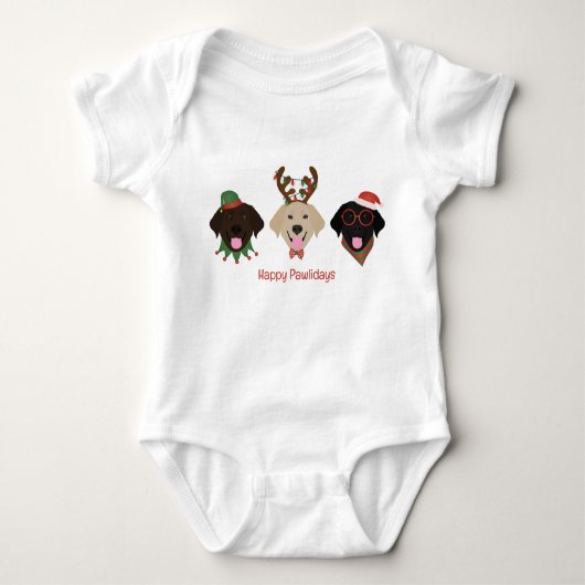 Happy Pawholidays Labrador Retriever Honden Romper (Voorkant)
