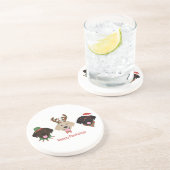 Happy Pawholidays Labrador Retriever Honden Zandsteen Onderzetter (Zijkant)