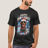 Happy Pawholidays Nova Scotia Duck Toller Kerstmis T-shirt (Voorkant)