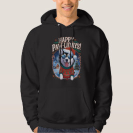 Happy Pawholidays Pomsky Vrolijke Kerst Feestdagen Hoodie