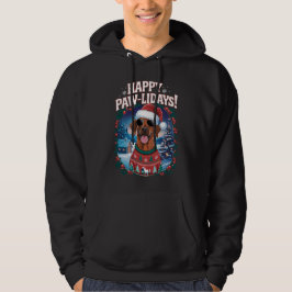 Happy Pawholidays Rhodesian Ridgeback Kersthond Hoodie