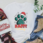 Happy Pawholidays Santa Paw Print T-shirt