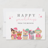 Happy Pawholidays Schattige Hondenkerst Feestdagenkaart (Voorkant)