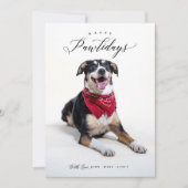 Happy Pawholidays Script Huisdier Kerstkaart (Voorkant)