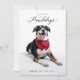 Happy Pawholidays Script Huisdier Kerstkaart
