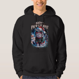 Happy Pawholidays Tuxedo Cat Vrolijk Kerstfeest Hoodie