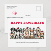 Happy Pawholidays Veterinair Feestdagenkaart (Voorkant / Achterkant)