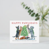 Happy Pawholidays Veterinair Feestdagenkaart (Staand voorkant)