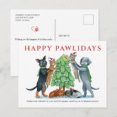 Happy Pawholidays Veterinair Feestdagenkaart (Voorkant / Achterkant)