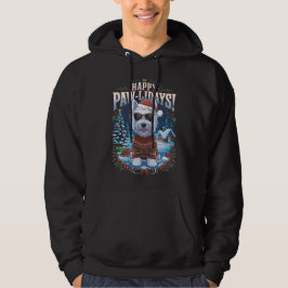 Happy Pawholidays West Highland White Terrier Kers Hoodie