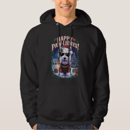 Happy Pawholidays West Highland White Terrier Kers Hoodie