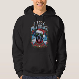 Happy Pawholidays Zwarte Labrador Hond Kerst Fun Hoodie