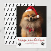 Happy Pawliday Huisdier Hond Foto Kerstmis Feestdagenkaart (Voorkant / Achterkant)