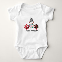 Happy Pawliday - kerstfeestdag Baby Bodysuit
