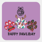 Happy Pawliday - kerstfeestdag ticker Vierkante Sticker (Voorkant)