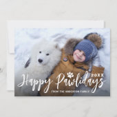Happy Pawlidays 2 Photo Pet Dog Puppy Kerstmis Feestdagenkaart (Voorkant)