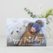 Happy Pawlidays 2 Photo Pet Dog Puppy Kerstmis Feestdagenkaart (Staand voorkant)
