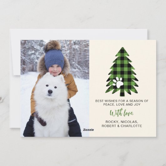 Happy Pawlidays 2 Photo Pet Dog Puppy Kerstmis Feestdagenkaart (Achterkant)