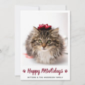 Happy PAWlidays Cat Lover Pet met kerstfoto Feestdagenkaart (Voorkant)