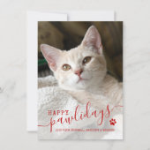 Happy Pawlidays Cat Pet Feestdagenkaart (Voorkant)