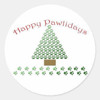 happy pawlidays copy1 ronde sticker