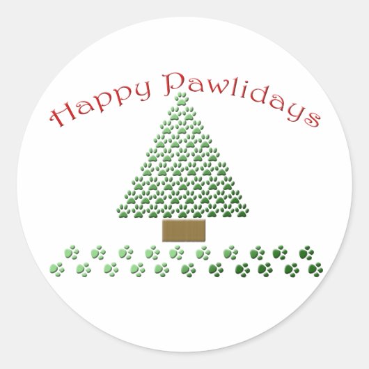 happy pawlidays copy1 ronde sticker (Voorkant)