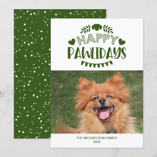 Happy Pawlidays Cute Dog Foto Feestdagenkaart