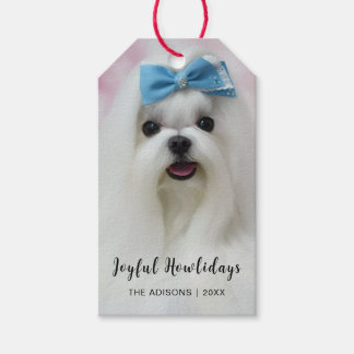 Happy Pawlidays Cute Dog Pet Holiday Tag Design Cadeaulabel