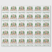 Happy Pawlidays Cute Dogs Hondenliefhebber Kerstmi Cadeaupapier (Vlak)