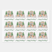 Happy Pawlidays Cute Dogs Hondenliefhebber Kerstmi Inpakpapier Vel (Voorkant 3)