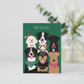 Happy Pawlidays Cute Kersthonden Feestdagenkaart (Staand voorkant)
