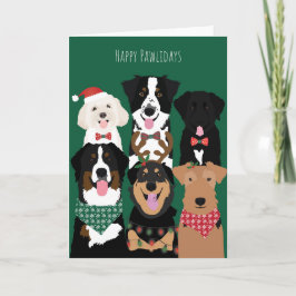 Happy Pawlidays Cute Kersthonden Kaart