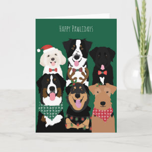 Happy Pawlidays Cute Kersthonden Kaart