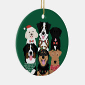 Happy Pawlidays Cute Kersthonden Keramisch Ornament (Rechts)